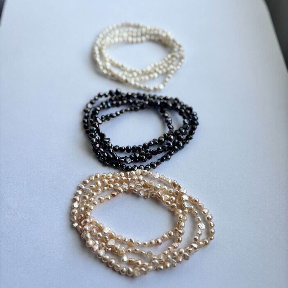 HONORA Freshwater Cultured Pearl Multicolor Endless Beaded Necklaces Lot of 3